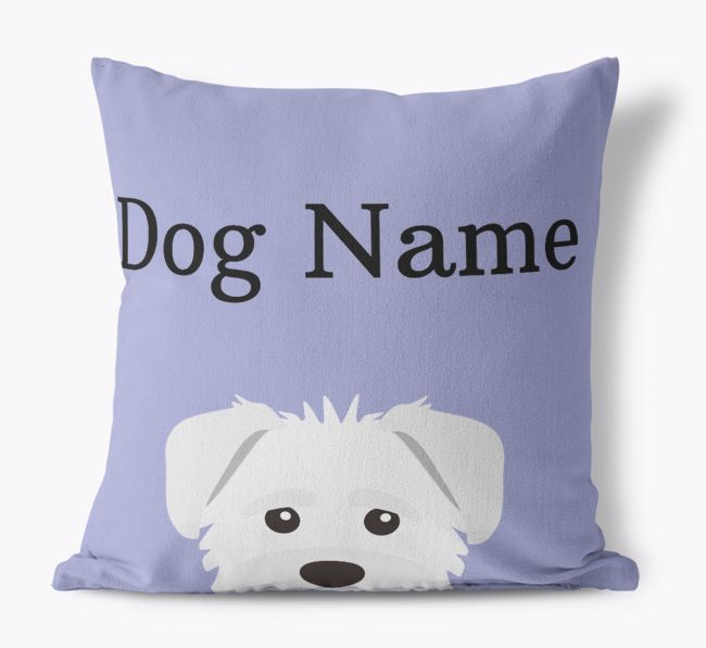 {dogsName}'s Icon & Name: Personalized {breedFullName} Canvas Pillow